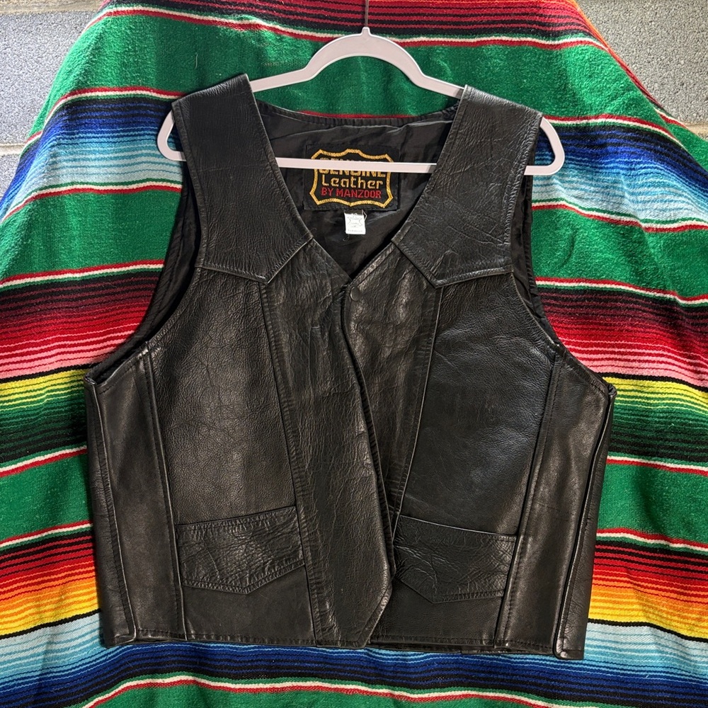 Black Leather Vest